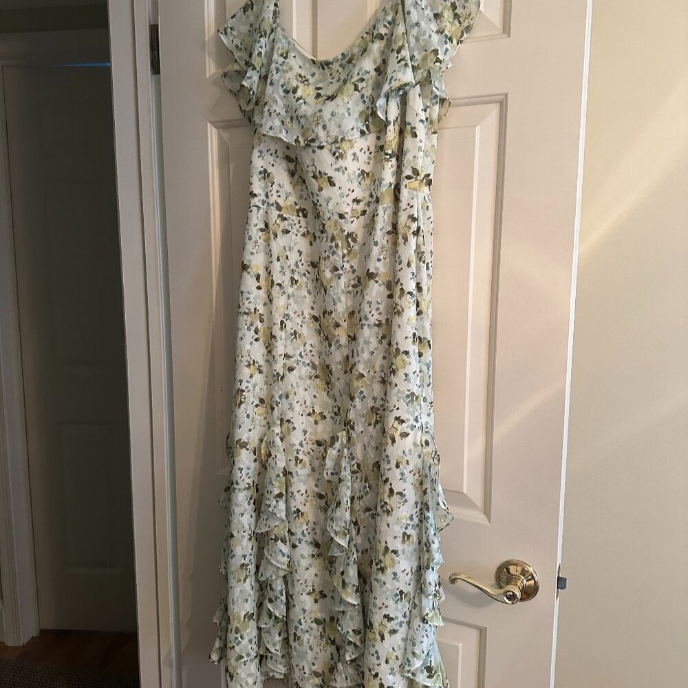 MIKAEL AGHAL dress, beautiful flowing long dress, off the shoulder, floral dress - Picture 2 of 7